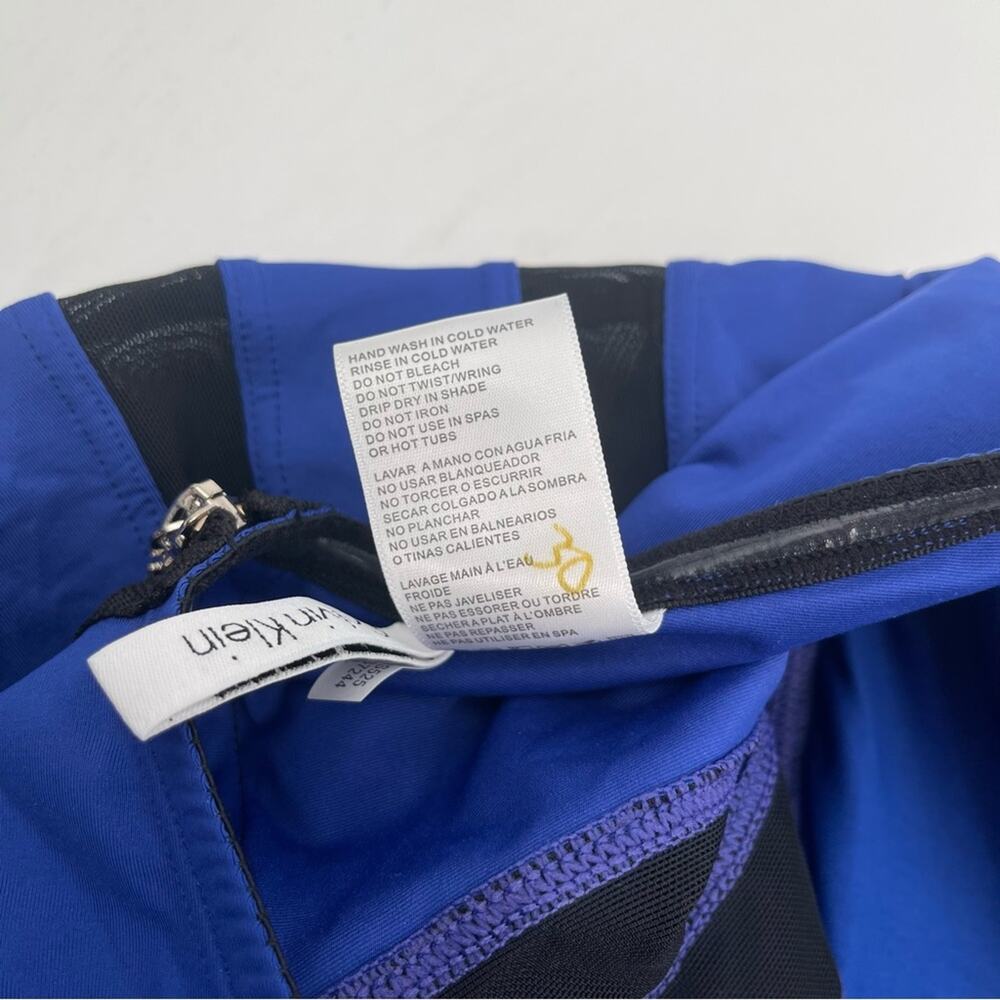 CALVIN KLEIN Swimsuit Color Block Mesh Bandeau Neck Tie Swim Beach Size 12 NWT - Picture 13 of 14